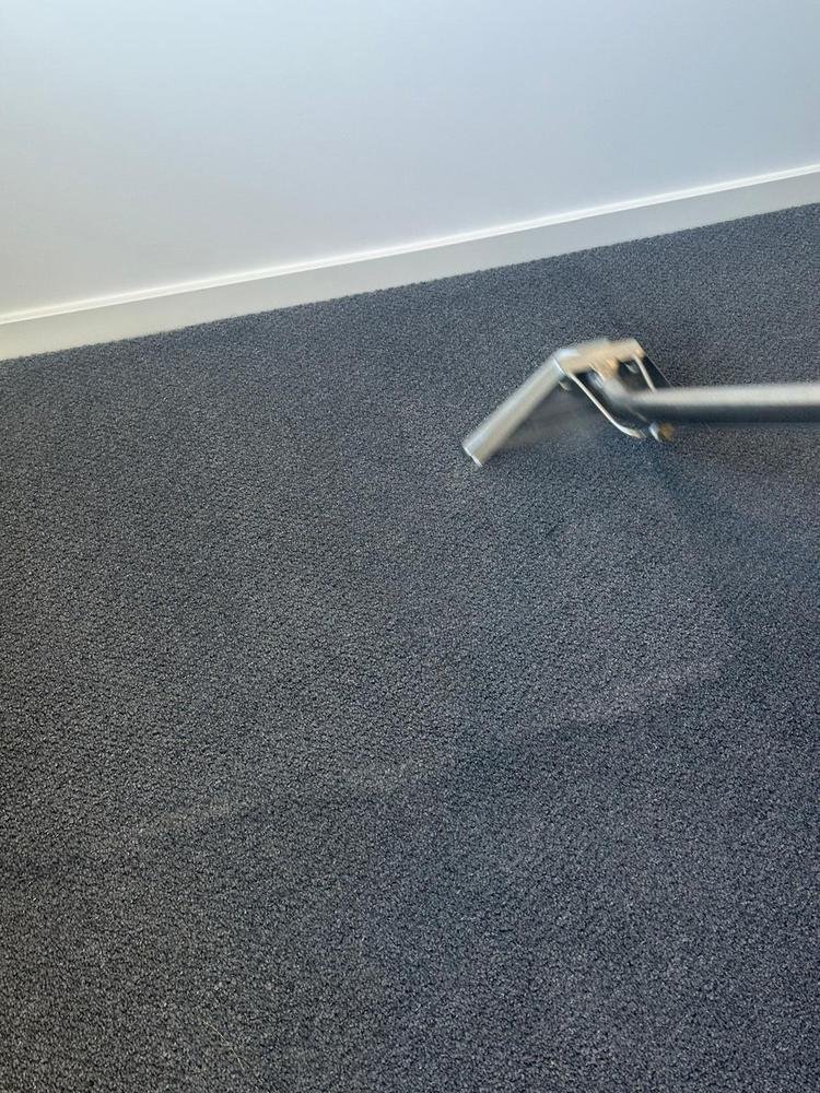 Hot-water extraction wand cleaning residential carpet