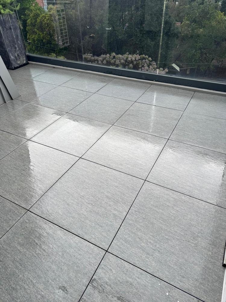 Terrace tiles after cleaning